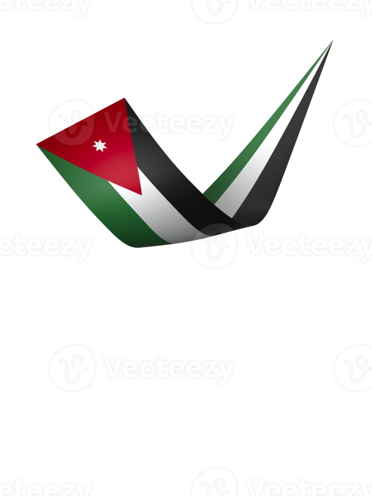 Jordan flag element design national independence day banner ribbon png