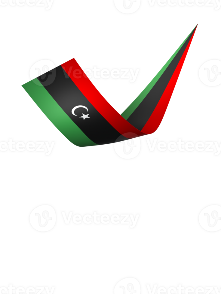 Libya flag element design national independence day banner ribbon png