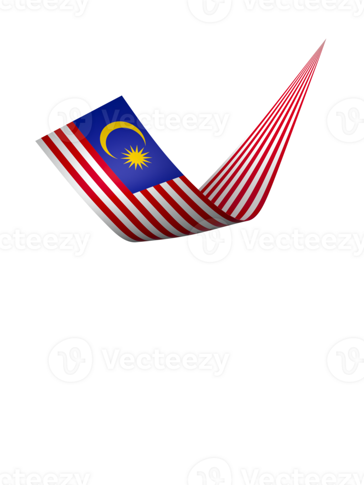 Malaysia flag element design national independence day banner ribbon png