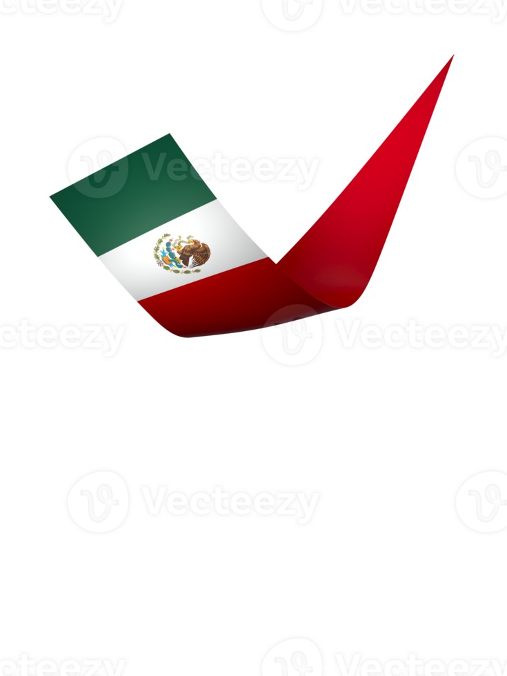 Mexico flag element design national independence day banner ribbon png