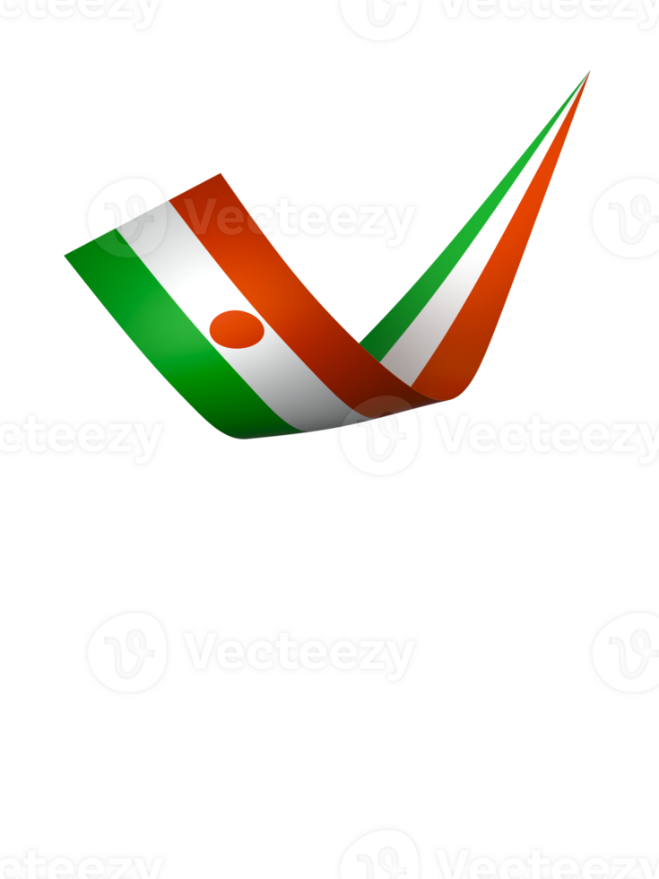 Niger flag element design national independence day banner ribbon png