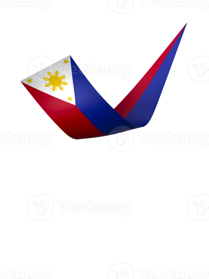 Philippines flag element design national independence day banner ribbon png