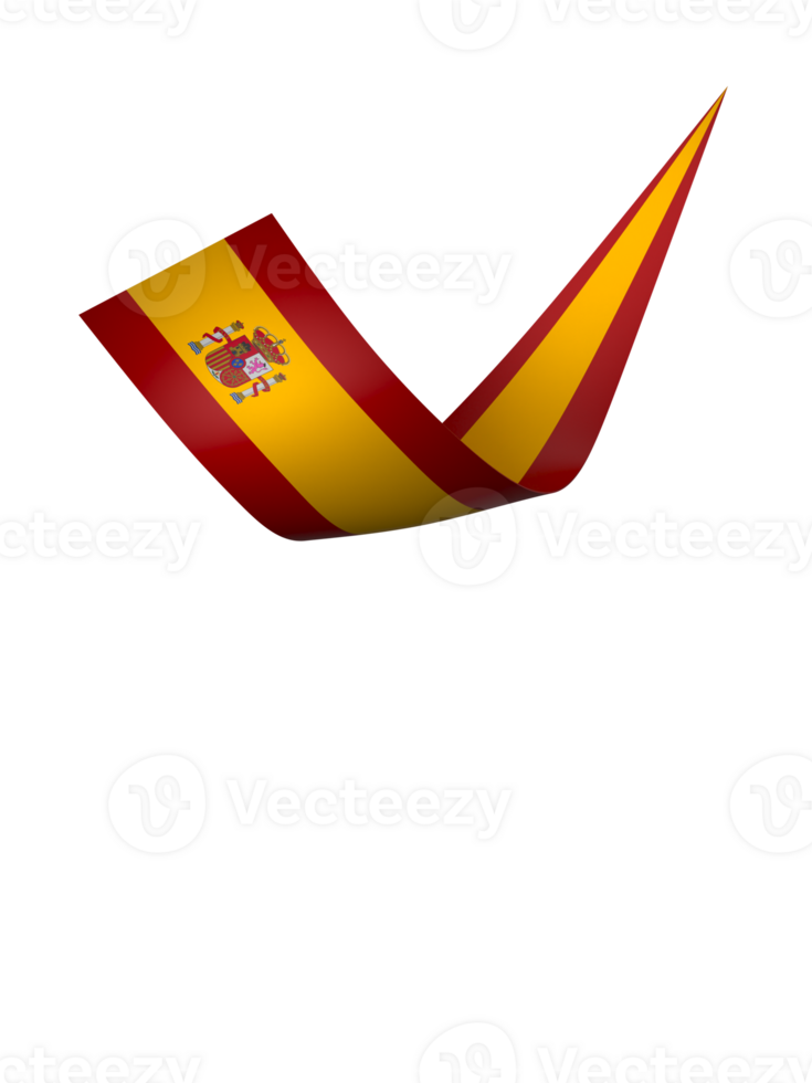 Spain flag element design national independence day banner ribbon png