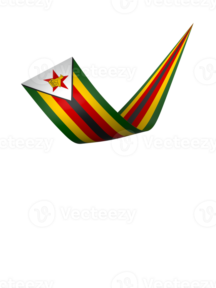 Zimbabwe flag element design national independence day banner ribbon png