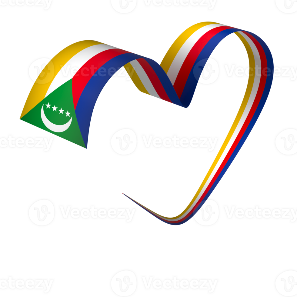 Comoros flag element design national independence day banner ribbon png