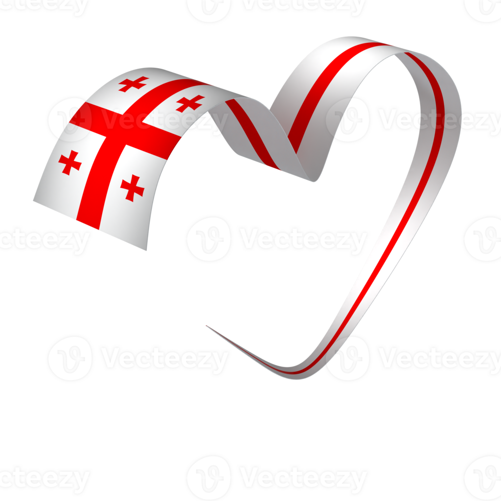 Georgia flag element design national independence day banner ribbon png