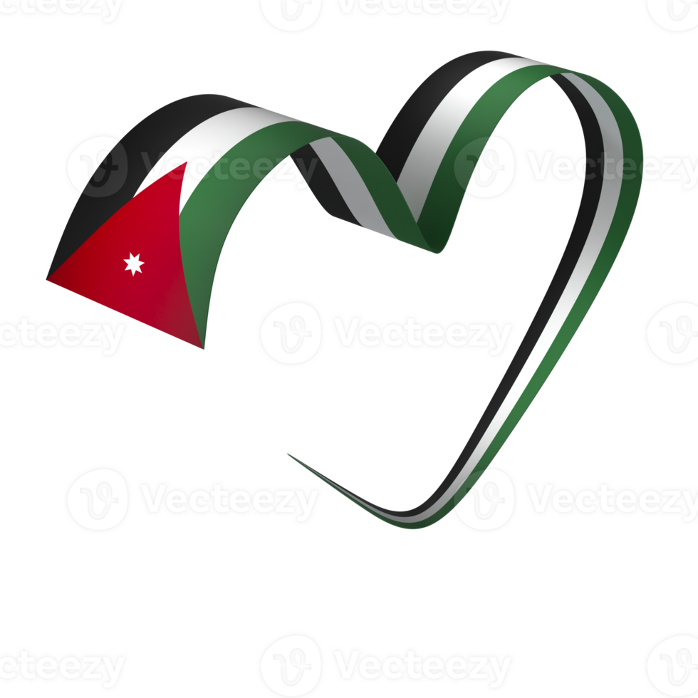 Jordan flag element design national independence day banner ribbon png