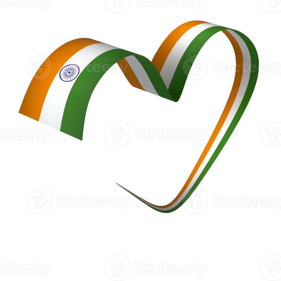 India flag element design national independence day banner ribbon png