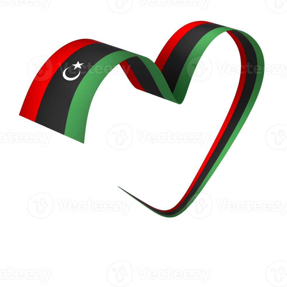 Libya flag element design national independence day banner ribbon png