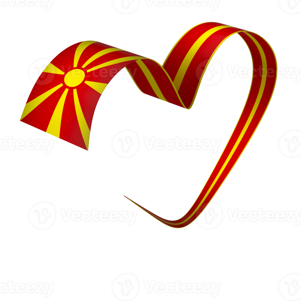 North Macedonia flag element design national independence day banner ribbon png