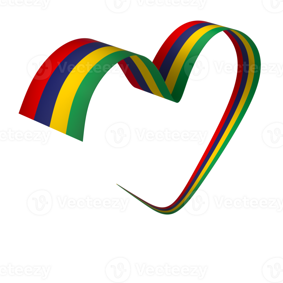 Mauritius flag element design national independence day banner ribbon png