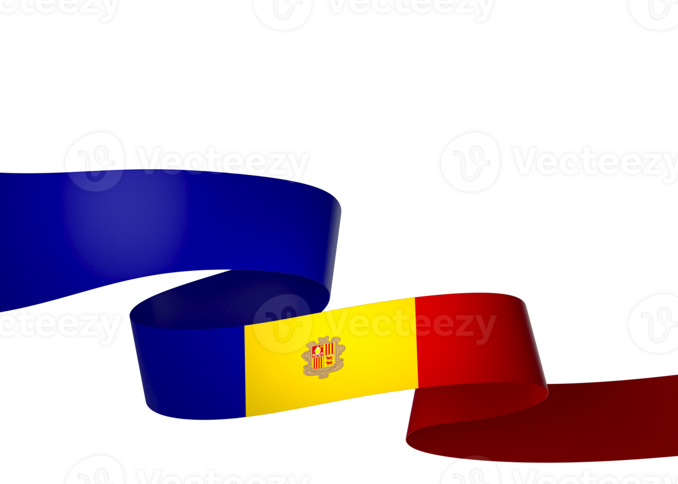 Andorra flag element design national independence day banner ribbon png
