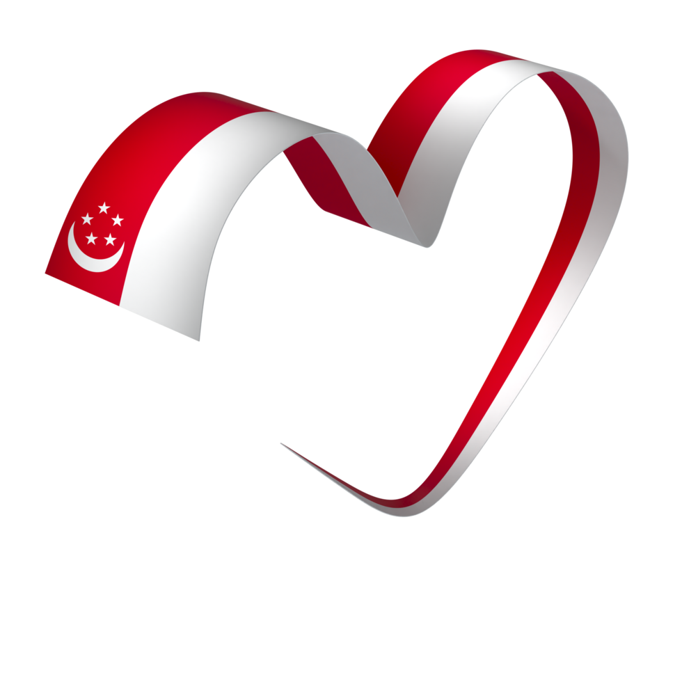 Singapore flag element design national independence day banner ribbon png
