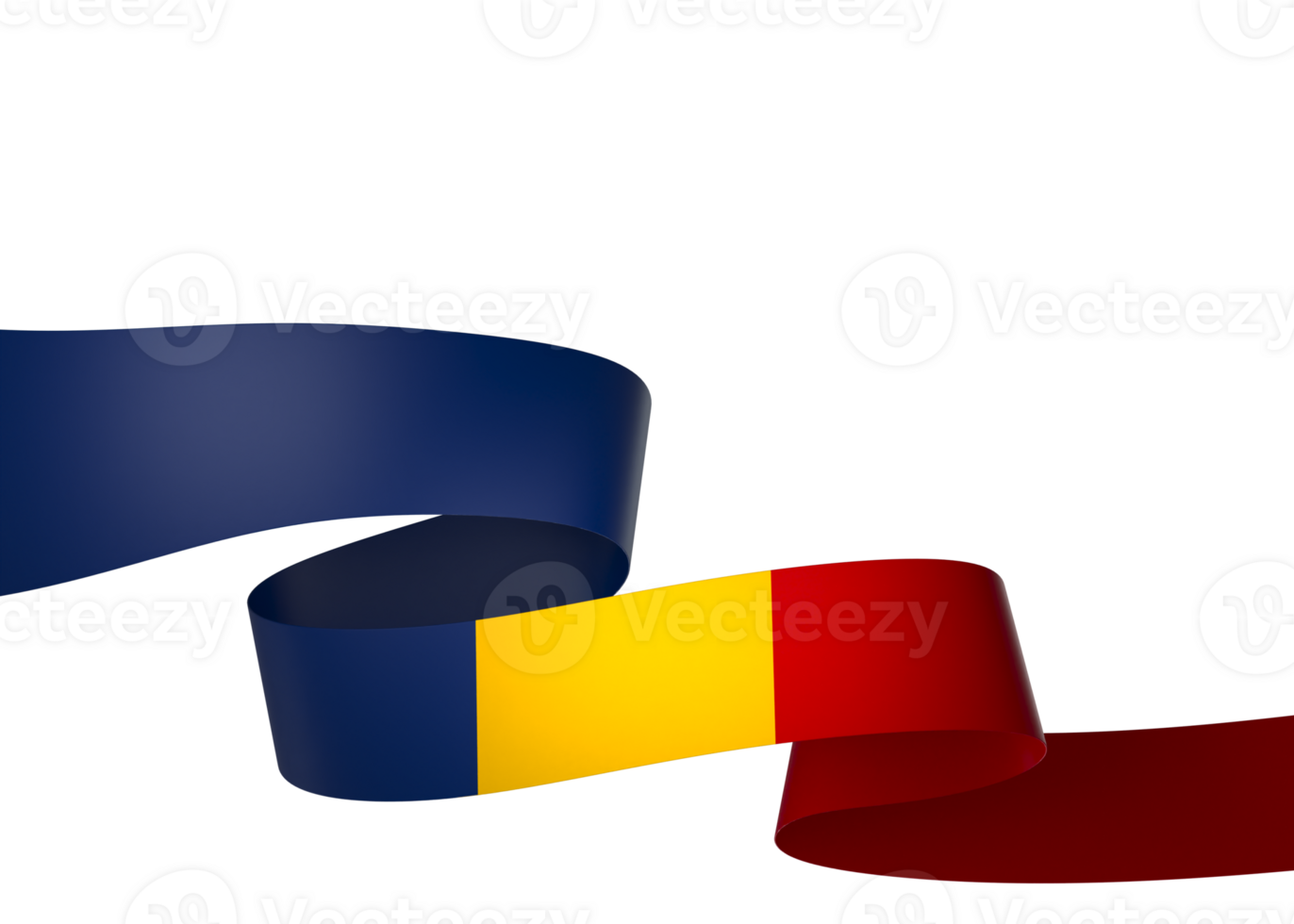 Chad flag element design national independence day banner ribbon png