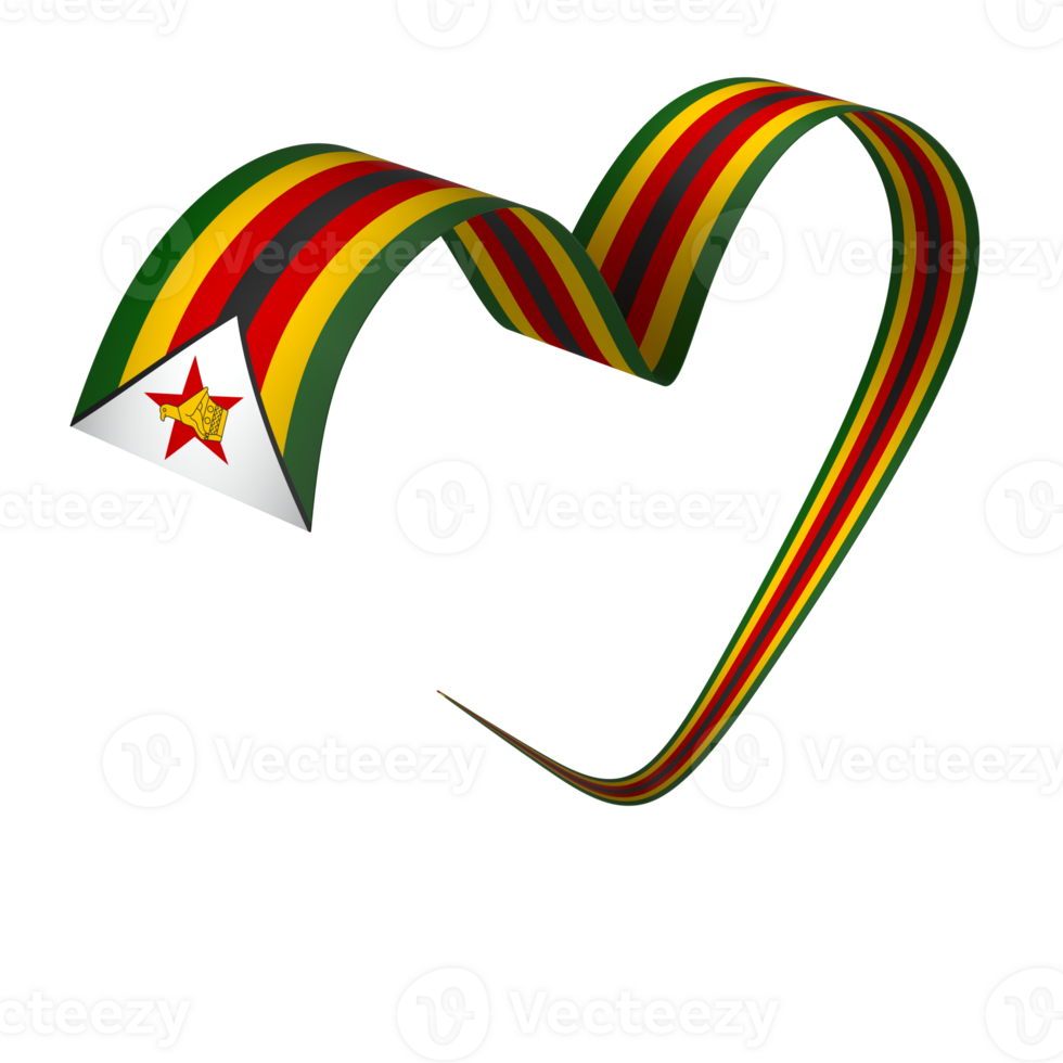 Zimbabwe flag element design national independence day banner ribbon png