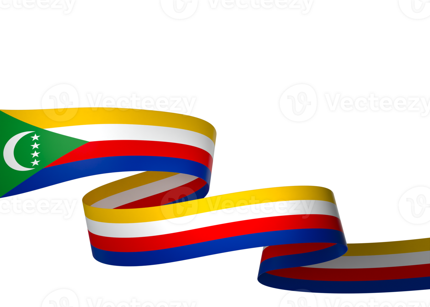 Comoros flag element design national independence day banner ribbon png