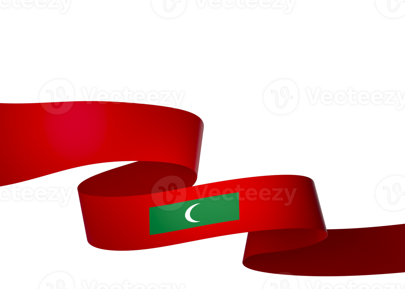 Maldives flag element design national independence day banner ribbon png