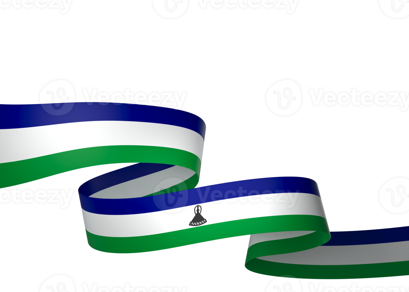 Lesotho flag element design national independence day banner ribbon png