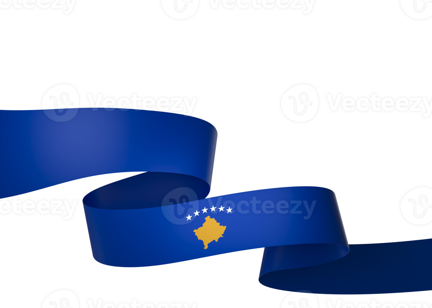 Kosovo flag element design national independence day banner ribbon png