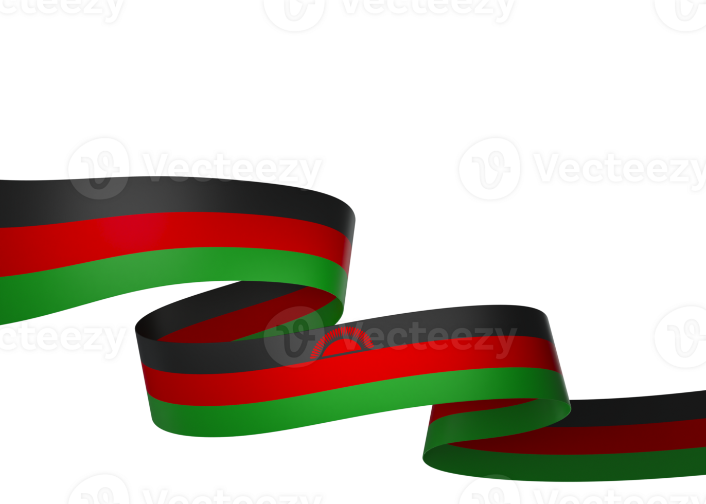 Malawi flag element design national independence day banner ribbon png
