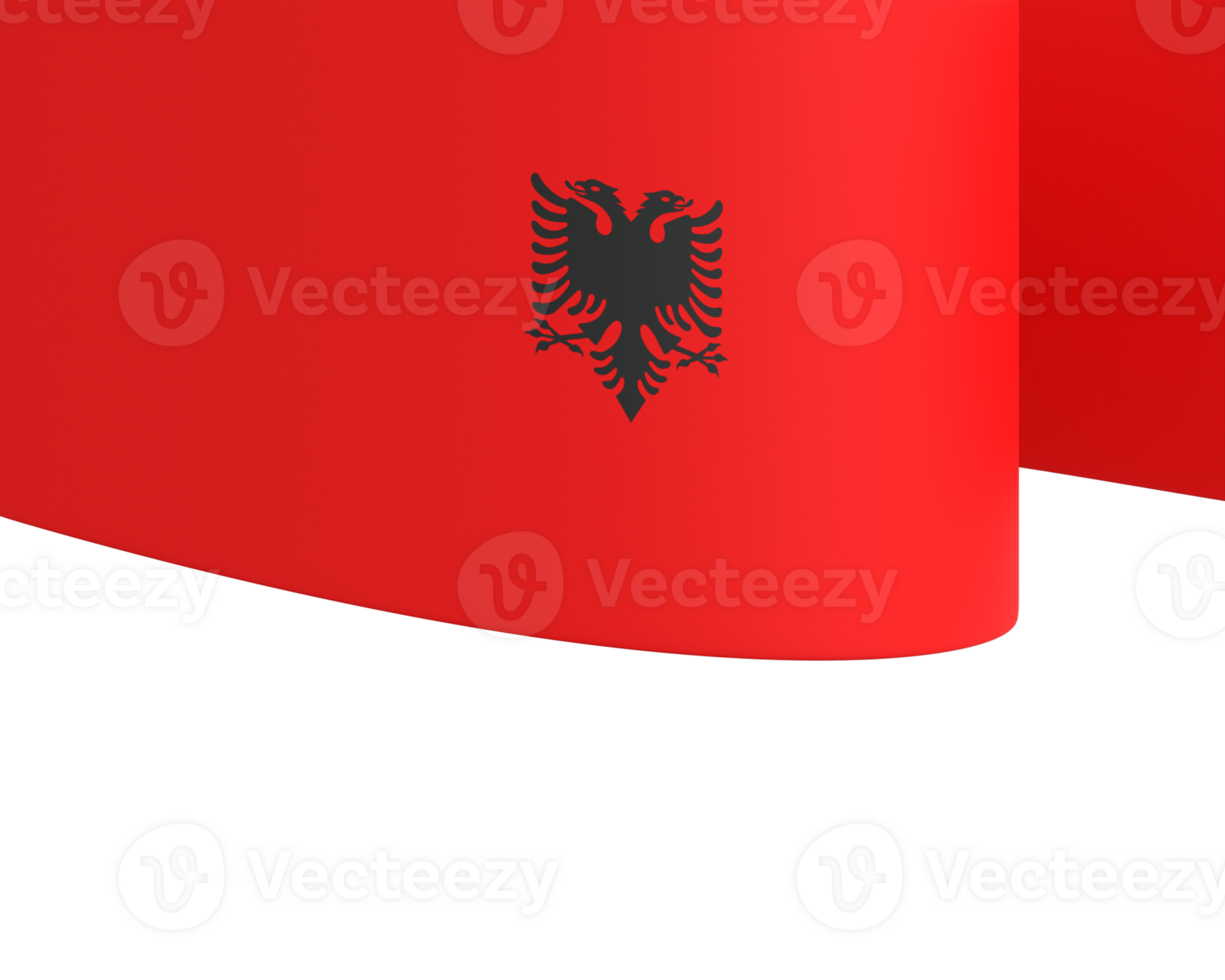 Albania flag element design national independence day banner ribbon png