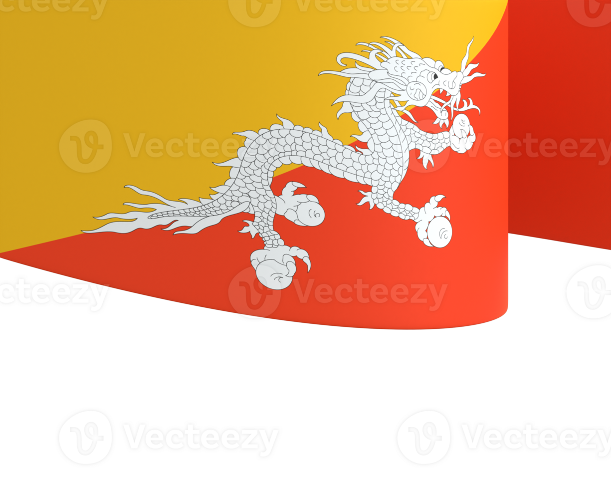 Bhutan flag element design national independence day banner ribbon png
