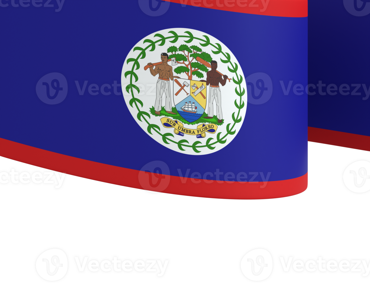 Belize flag element design national independence day banner ribbon png