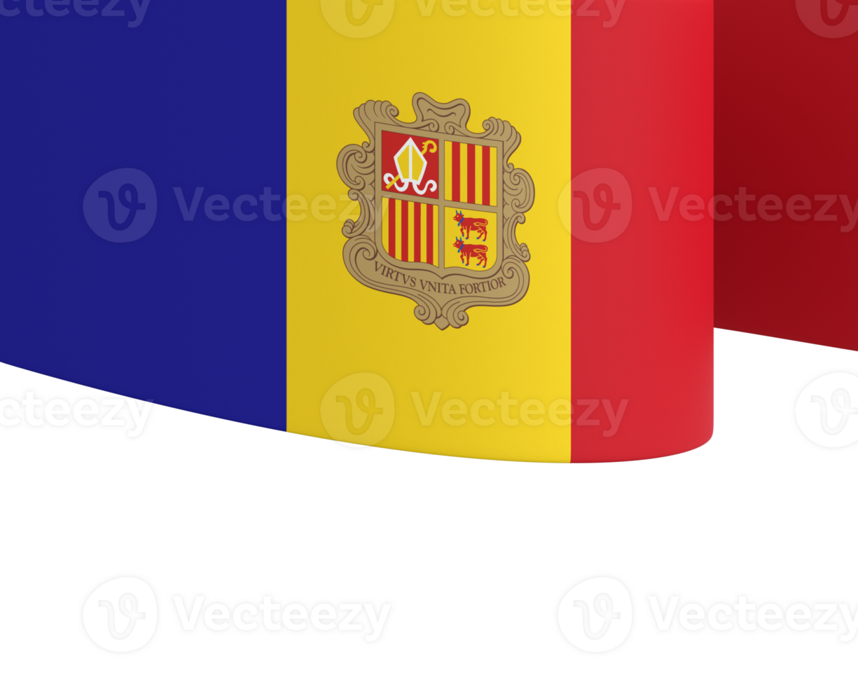 Andorra flag element design national independence day banner ribbon png