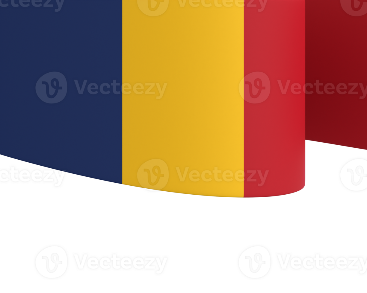 Chad flag element design national independence day banner ribbon png