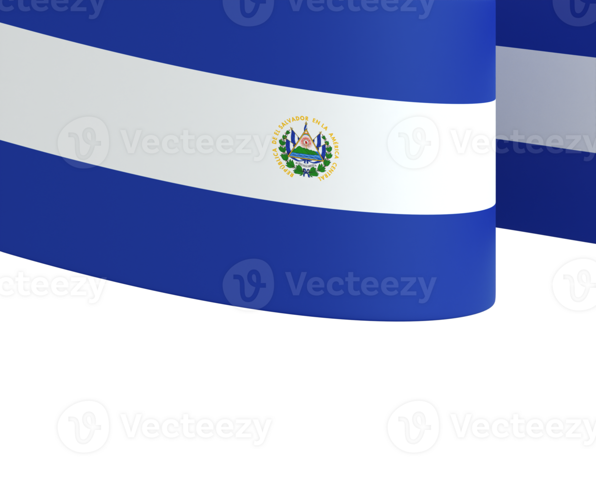 El Salvador flag element design national independence day banner ribbon png