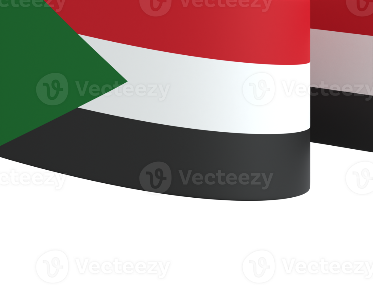 Sudan flag element design national independence day banner ribbon png