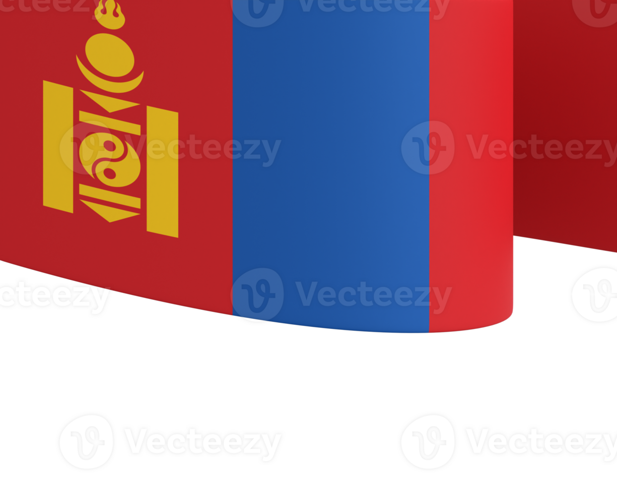 Mongolia flag element design national independence day banner ribbon png