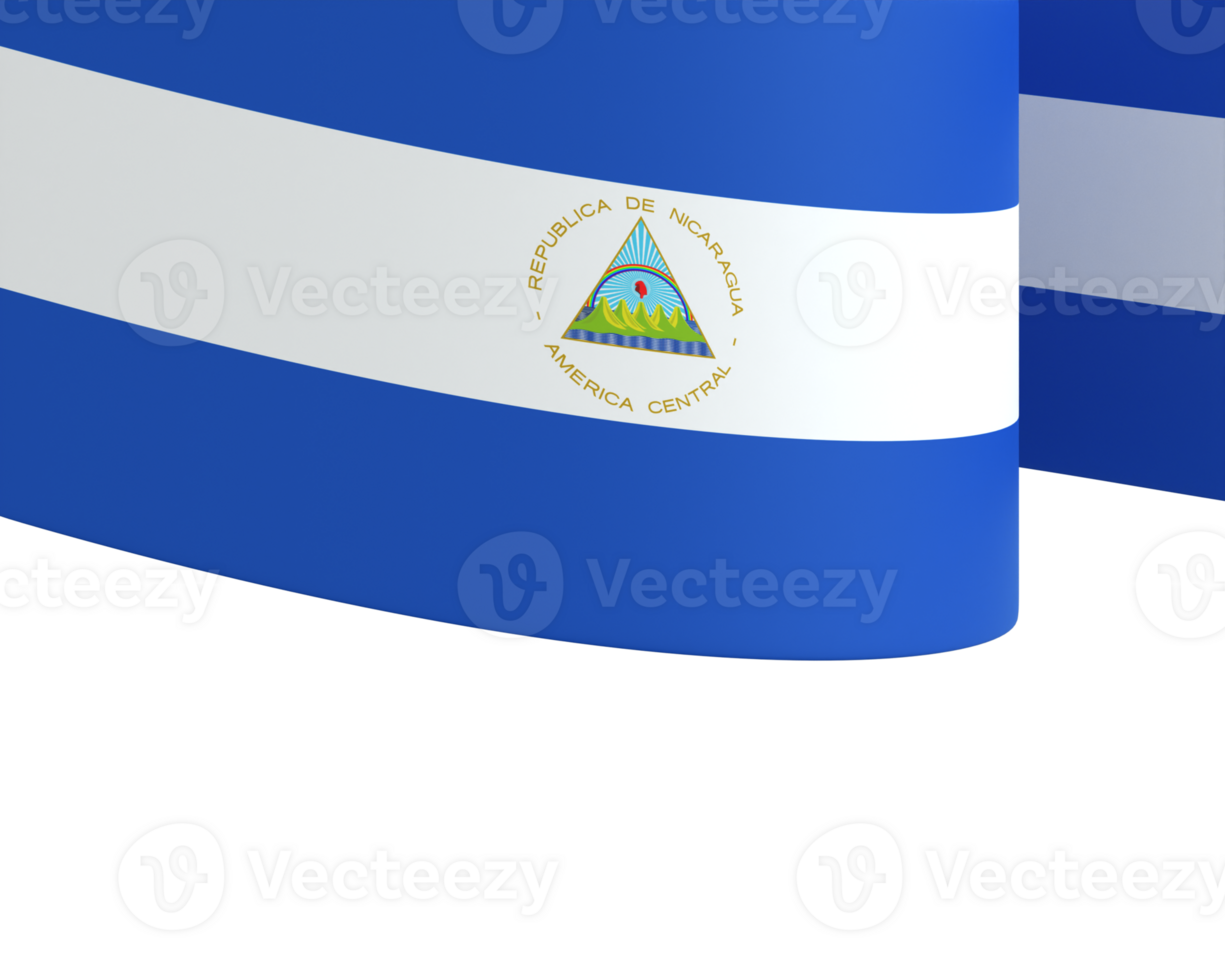 Nicaragua flag element design national independence day banner ribbon png