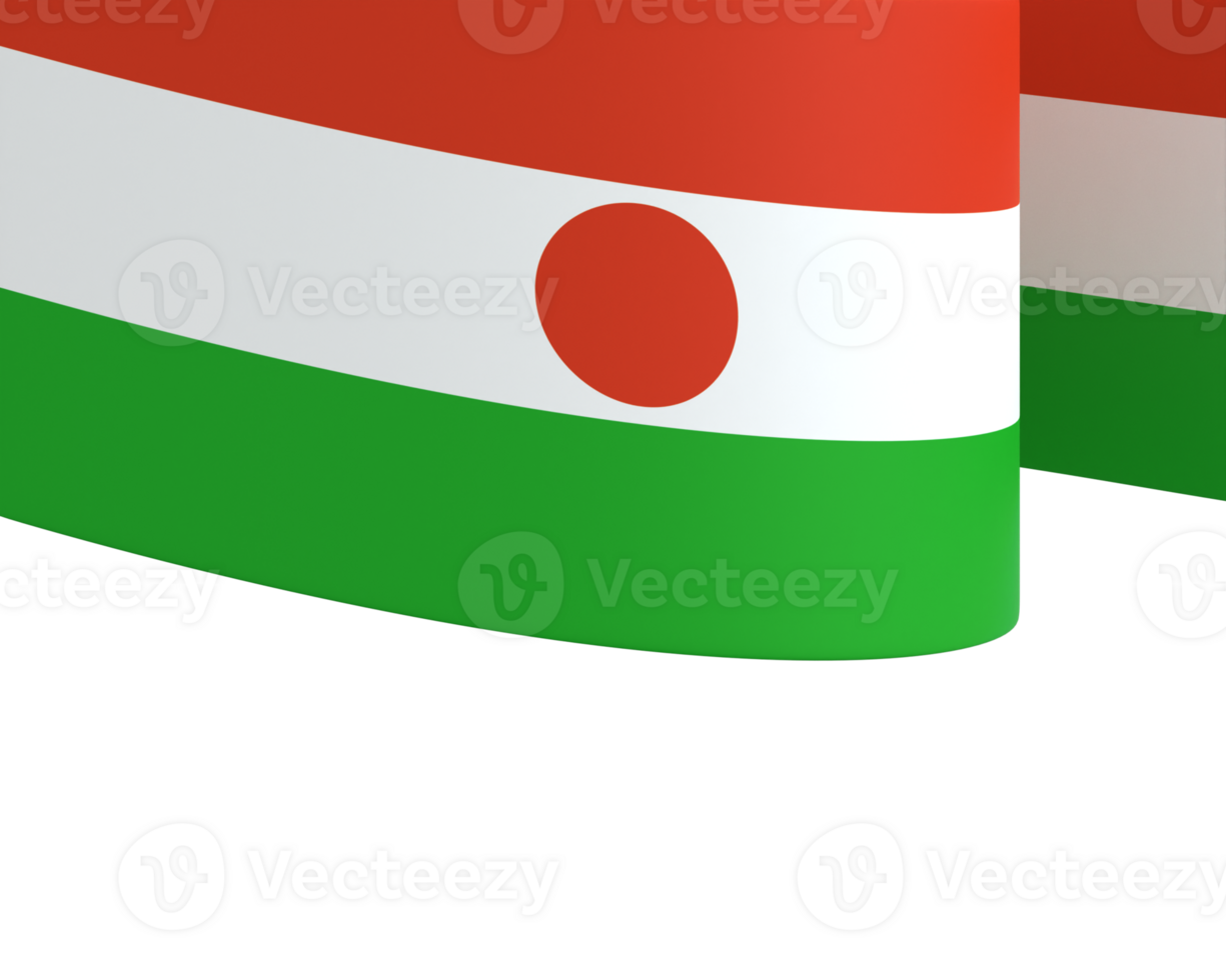 Niger flag element design national independence day banner ribbon png