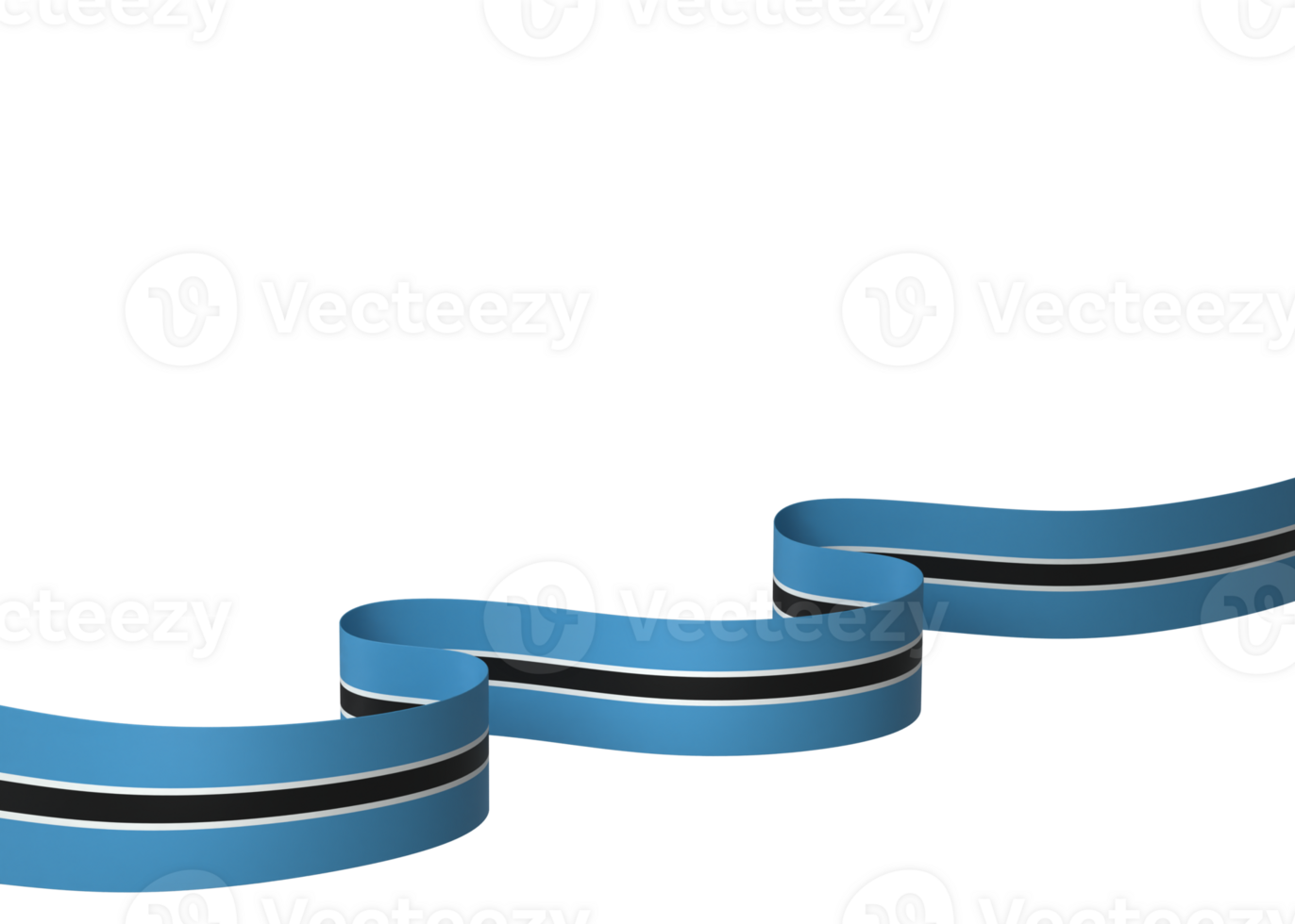 Botswana flag element design national independence day banner ribbon png