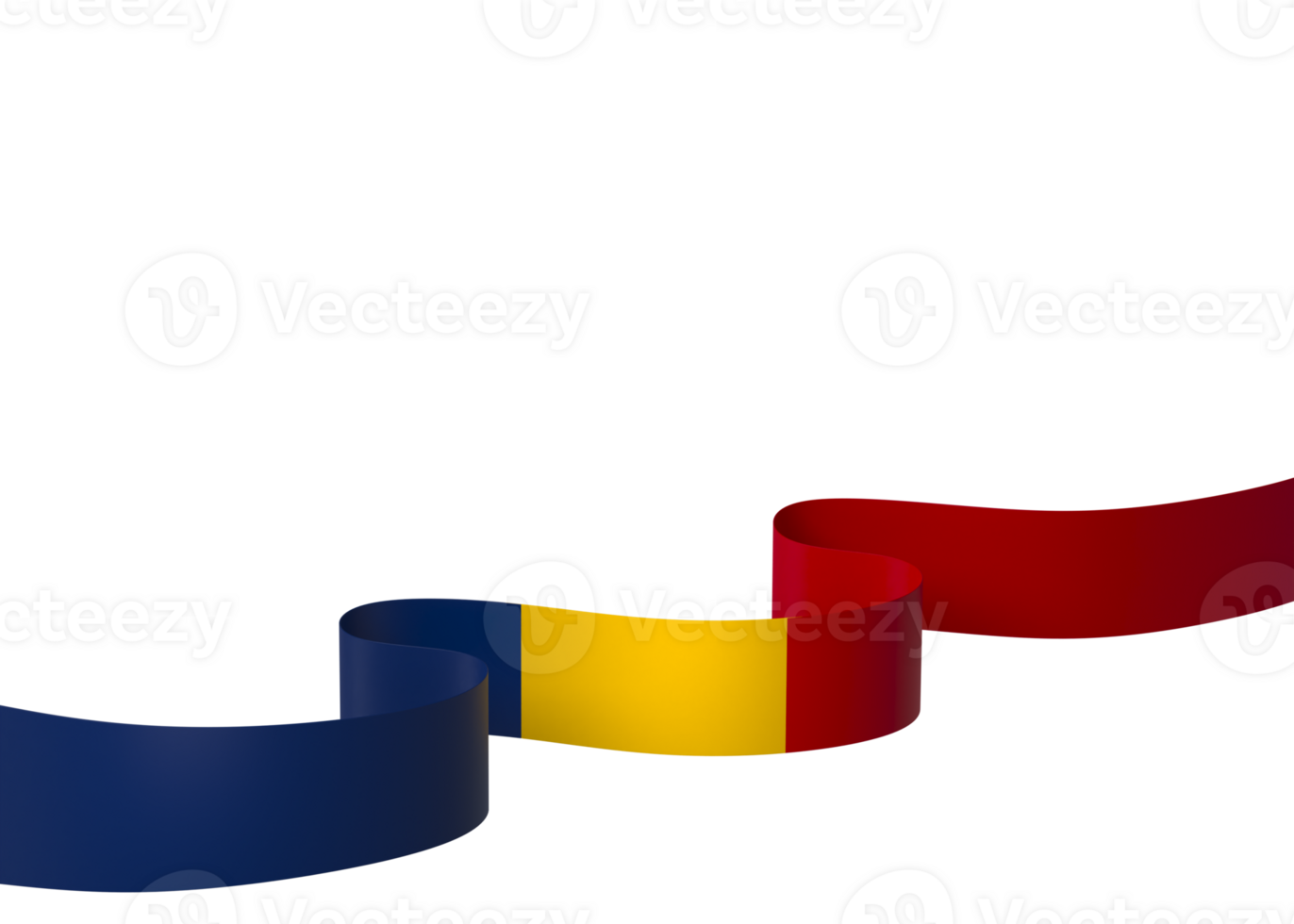 Chad flag element design national independence day banner ribbon png