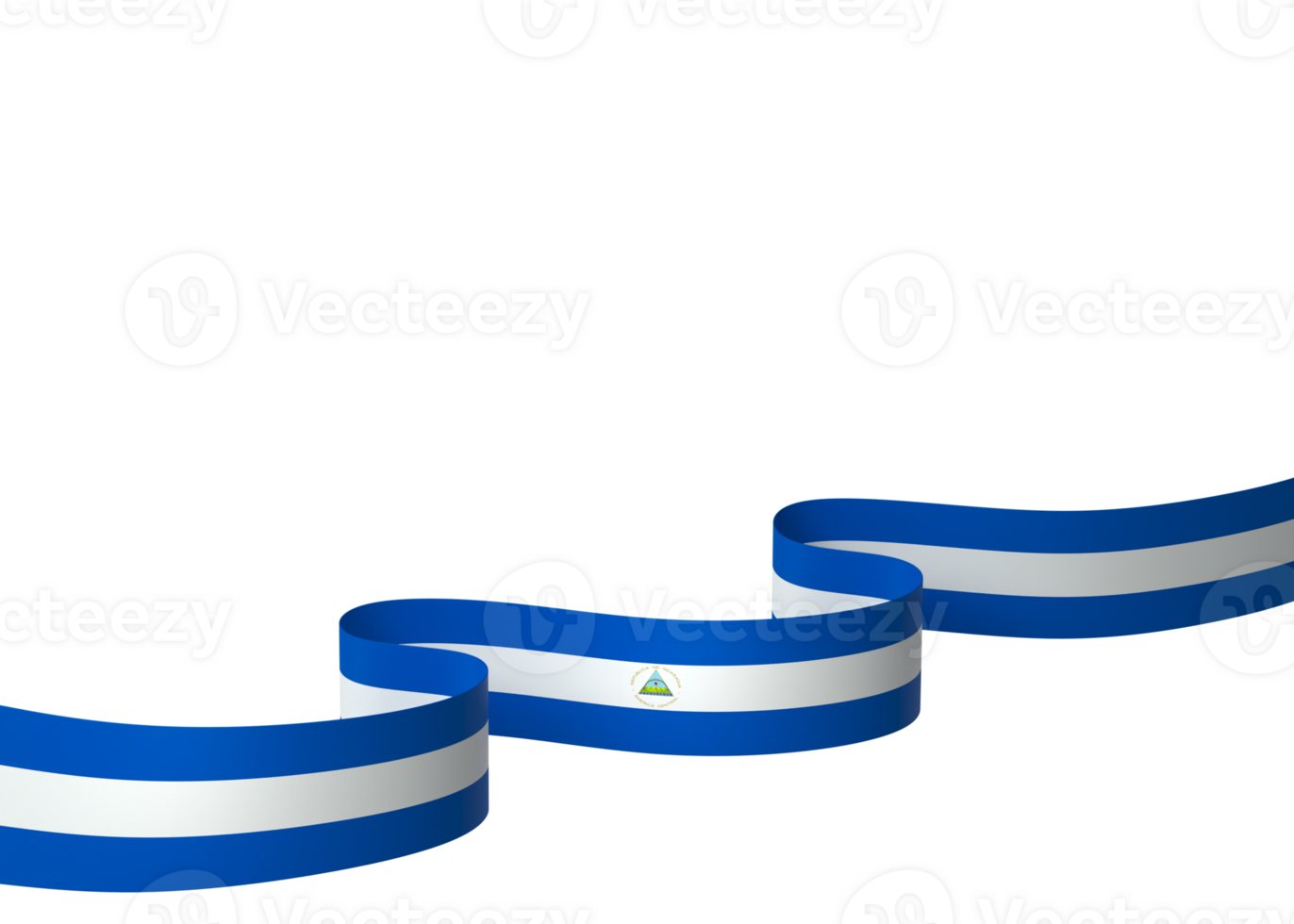 Nicaragua flag element design national independence day banner ribbon png