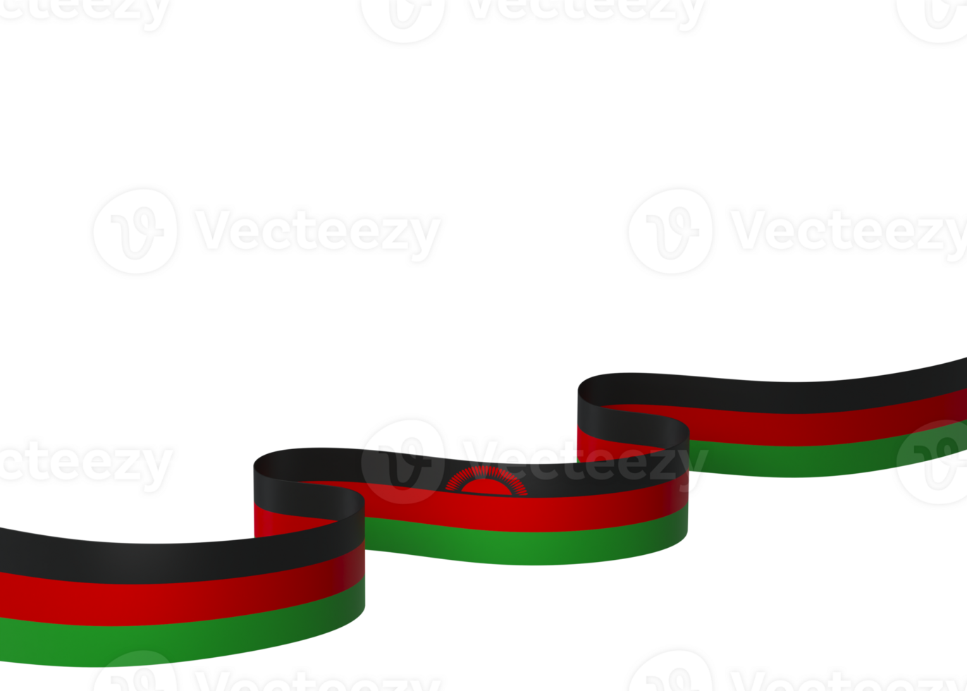 Malawi flag element design national independence day banner ribbon png