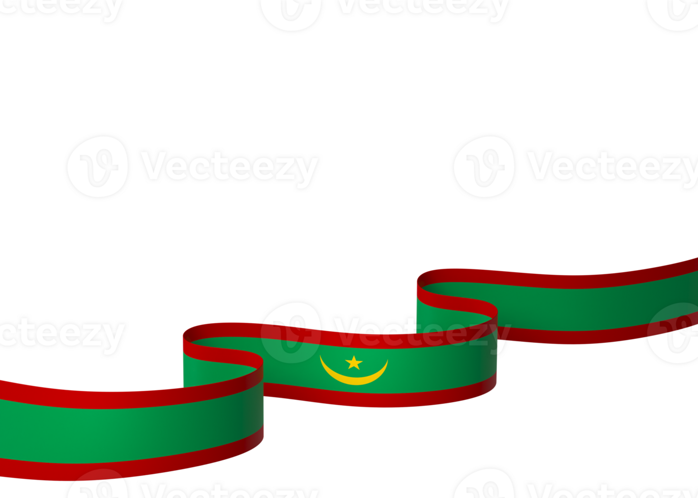 Mauritania flag element design national independence day banner ribbon png