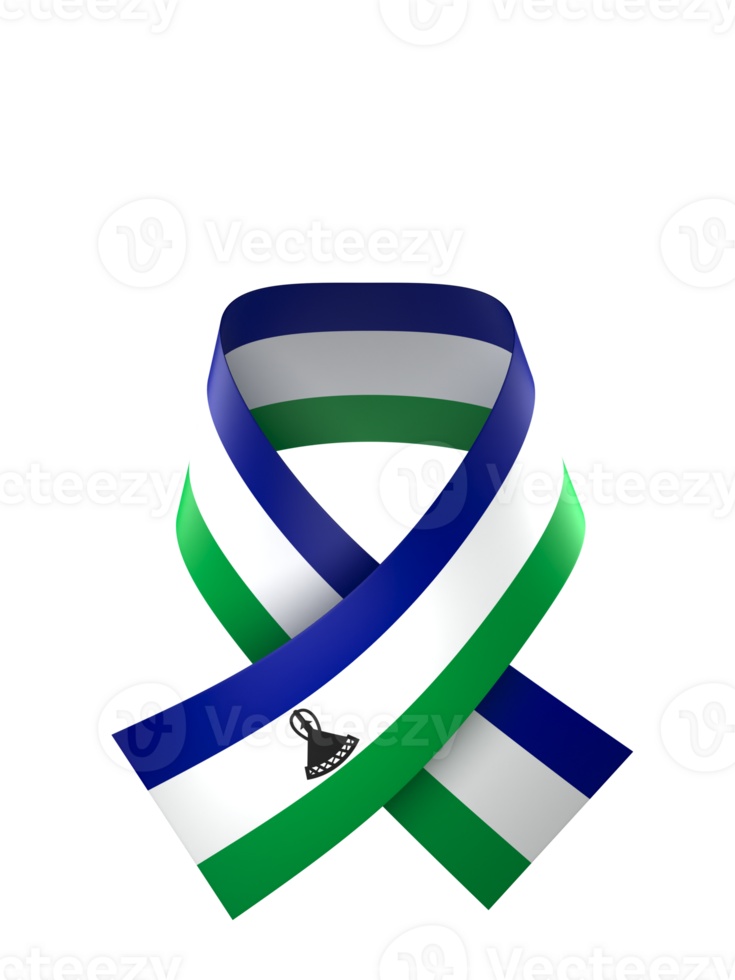 Lesotho flag element design national independence day banner ribbon png