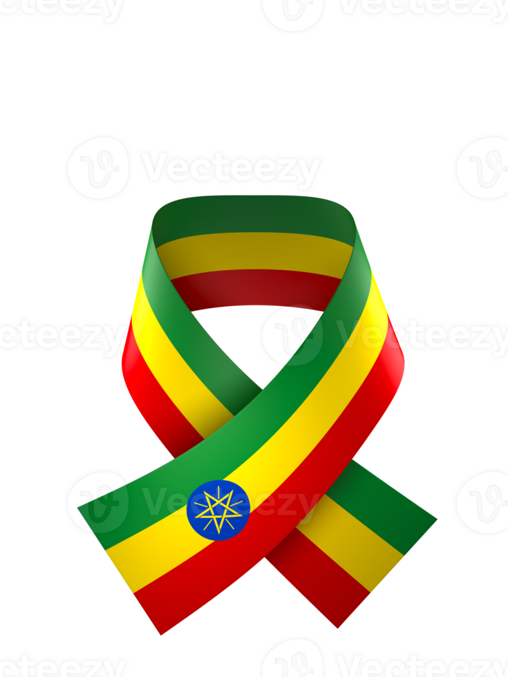 Ethiopia flag element design national independence day banner ribbon png