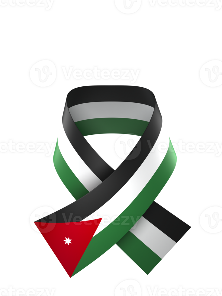 Jordan flag element design national independence day banner ribbon png