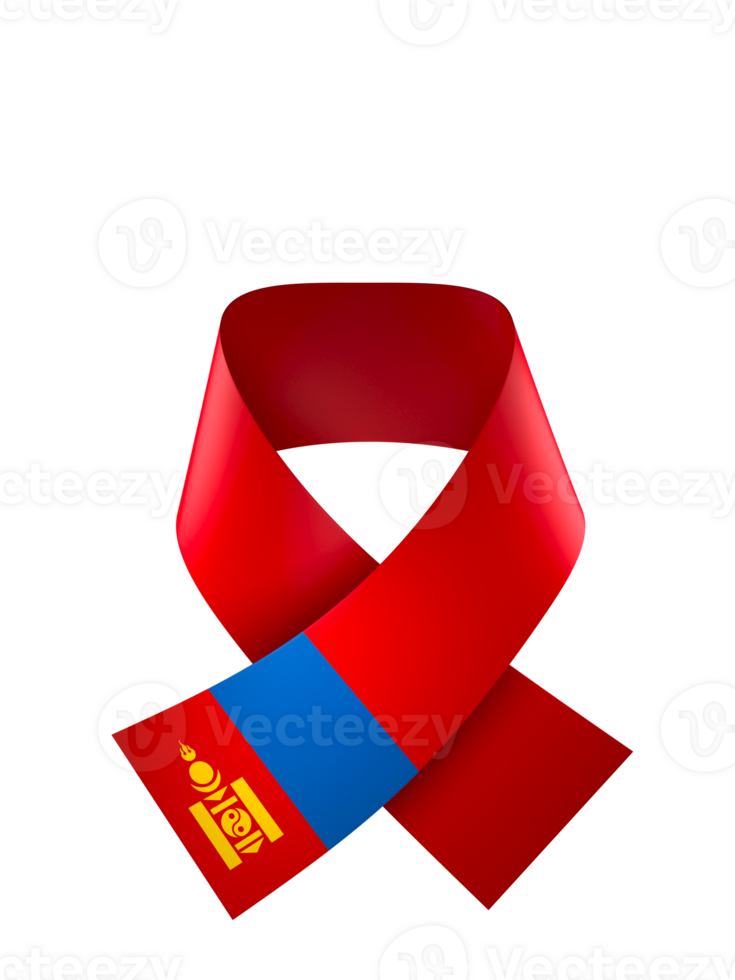 Mongolia flag element design national independence day banner ribbon png