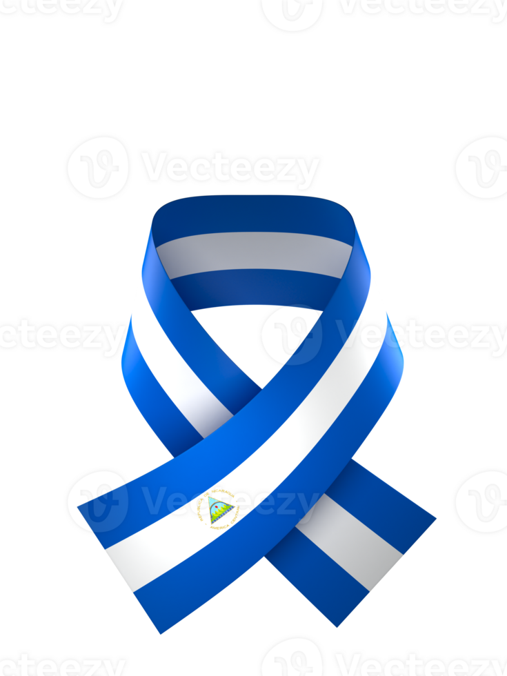 Nicaragua flag element design national independence day banner ribbon png