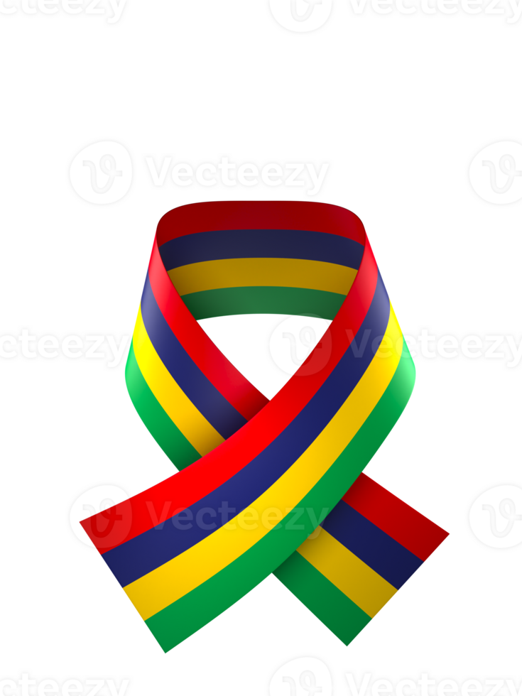 Mauritius flag element design national independence day banner ribbon png