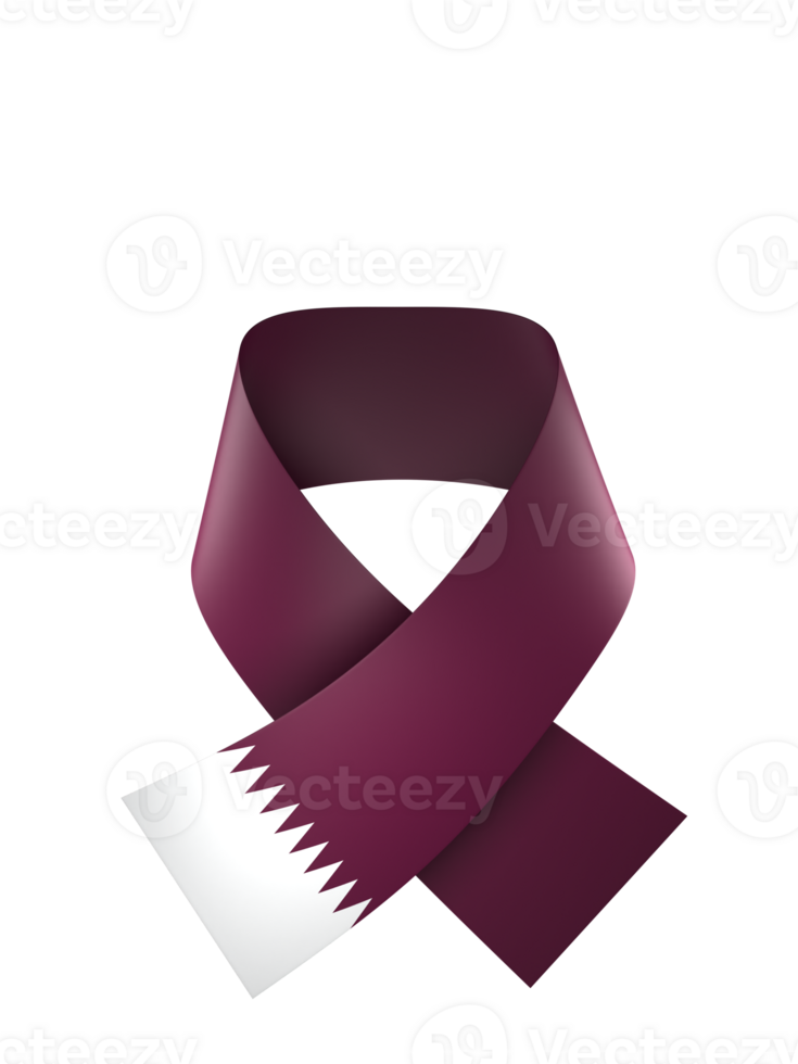 Qatar flag element design national independence day banner ribbon png