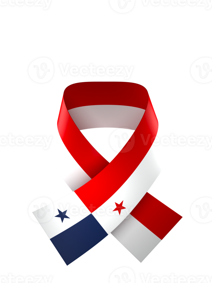 Panama flag element design national independence day banner ribbon png
