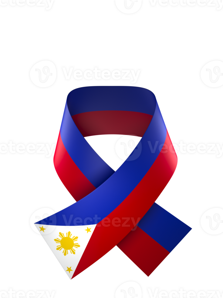 Philippines flag element design national independence day banner ribbon png