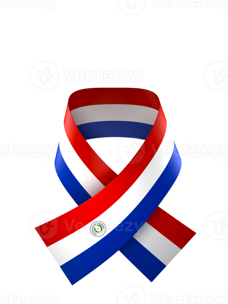 Paraguay flag element design national independence day banner ribbon png