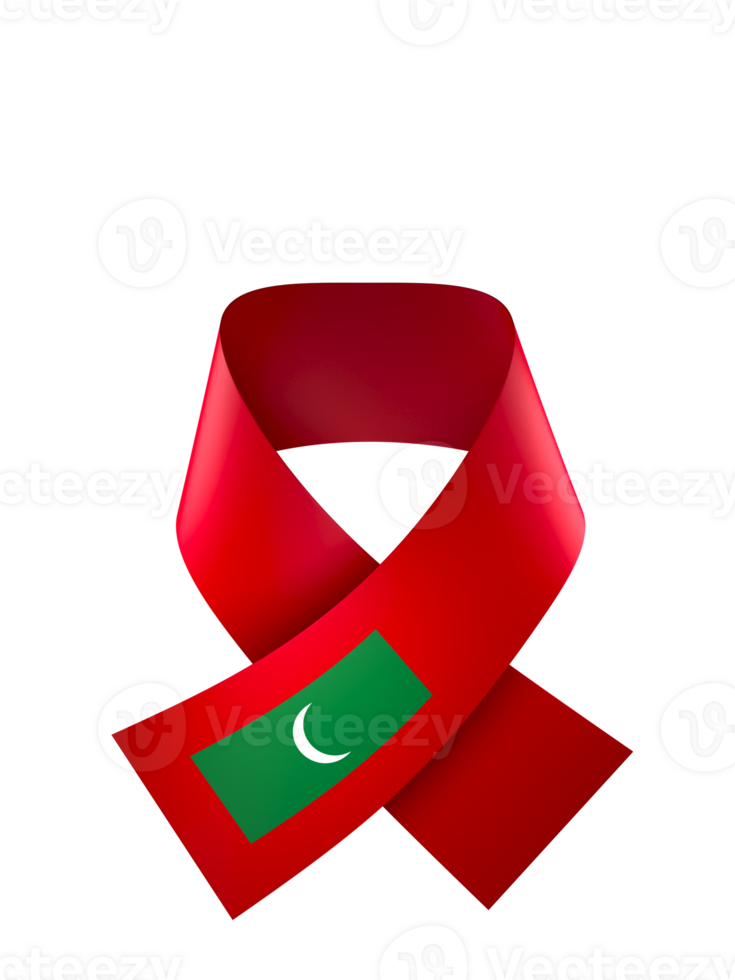 Maldives flag element design national independence day banner ribbon png